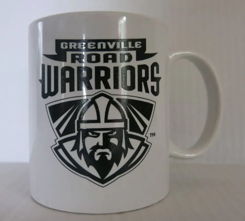 GREENVILLE ROAD WARRIORS Hockey Team Mug with Logo South Carolina White